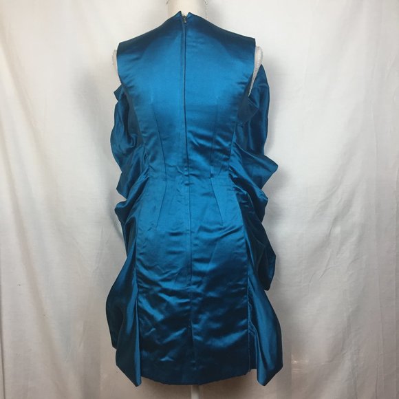 NWT Marios Schwab Satin Ruffle Rodin Dress - Picture 4 of 8